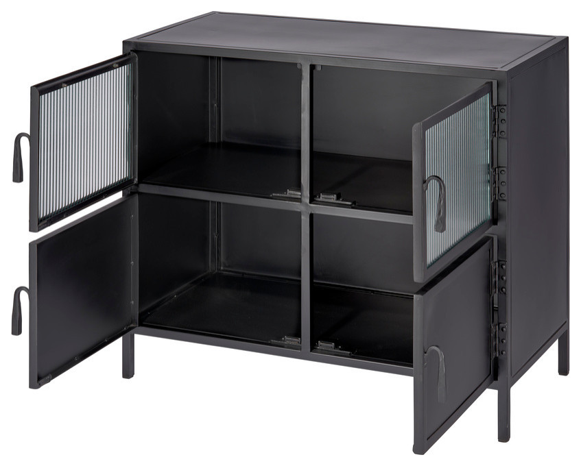 Paiva 4 Door Side Table   Industrial   Accent Chests And Cabinets   by Virgil Stanis Design  Houzz