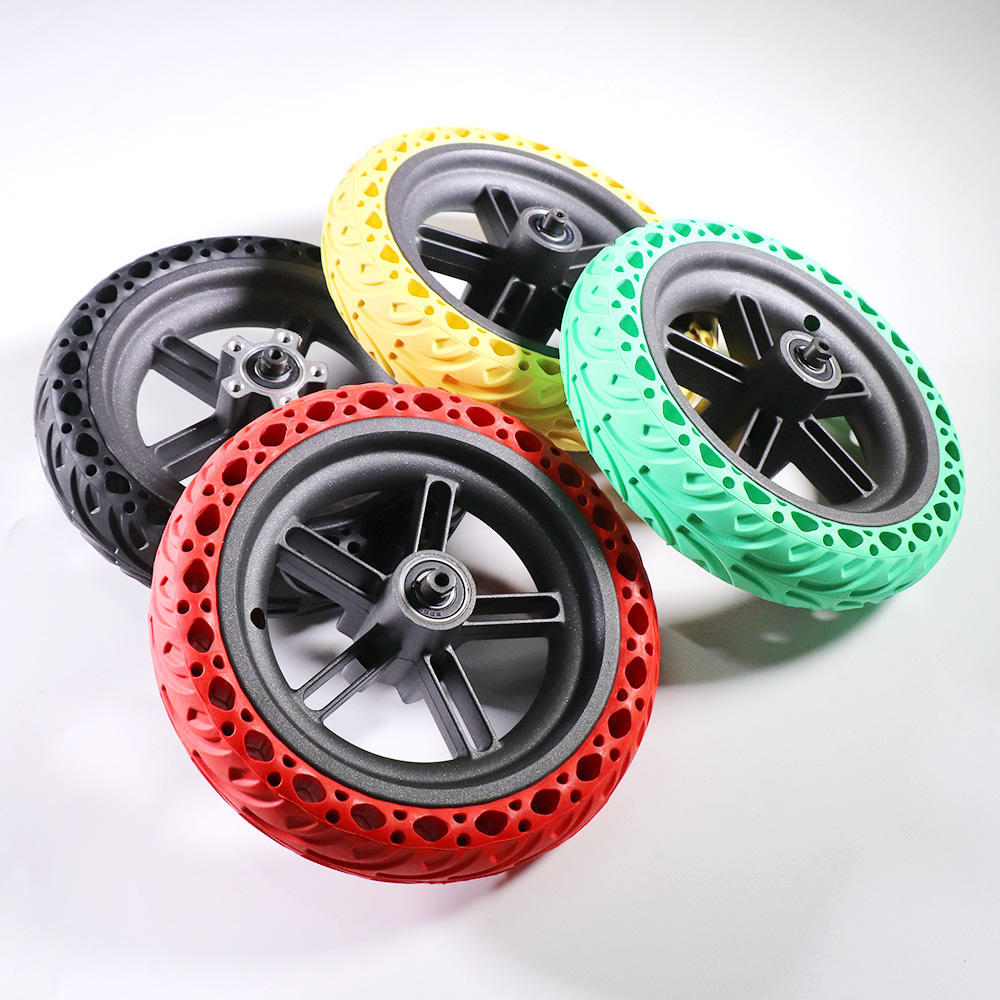 New Image Explosion Proof Electric Scooter Wheel Solid Tire Hub Set Replacement For Xiaomi Mi M365 Electric Scooter