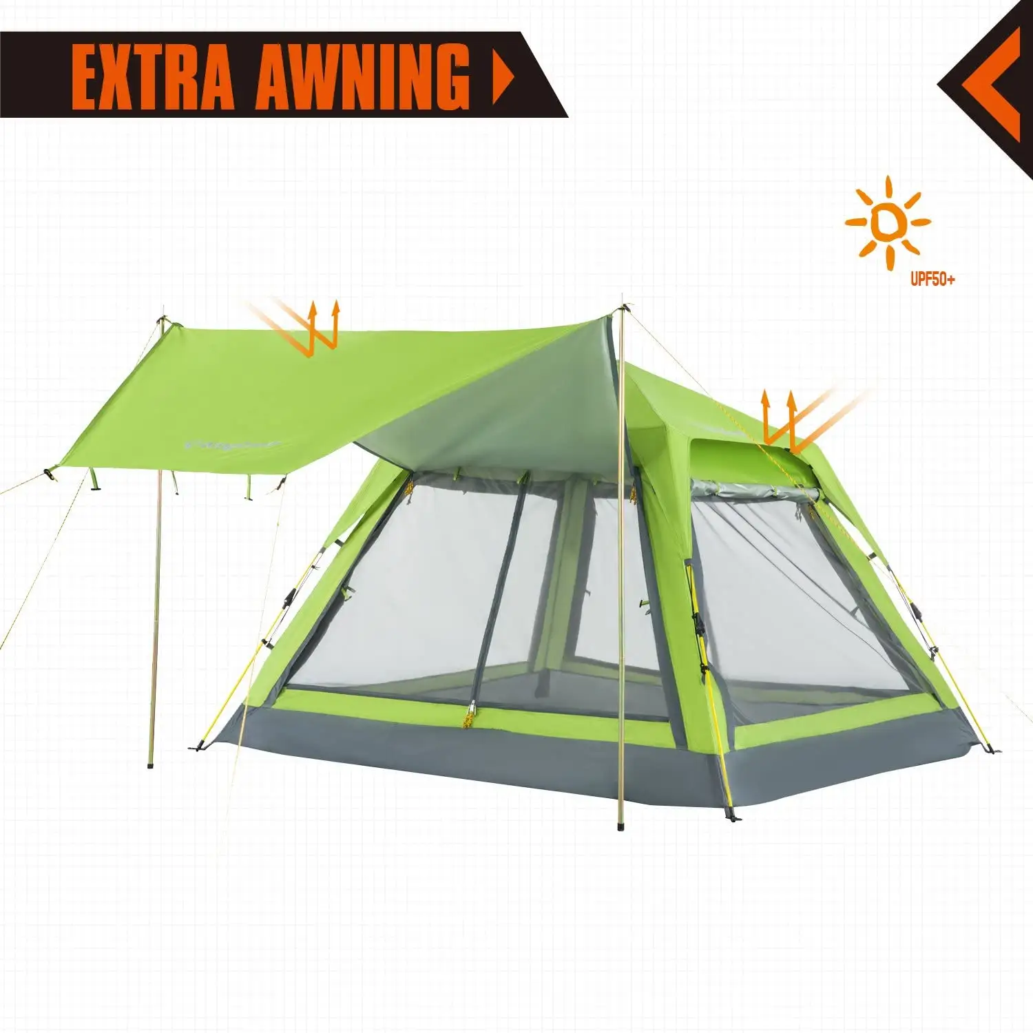 Multifunctional Waterproof 3 Person Family Outdoor Pop up Camping Hiking Tent for Sale