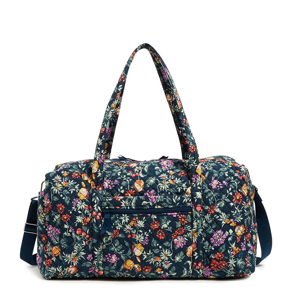 Vera Bradley  Large Travel Duffel Bag in Fresh-Cut Floral Green