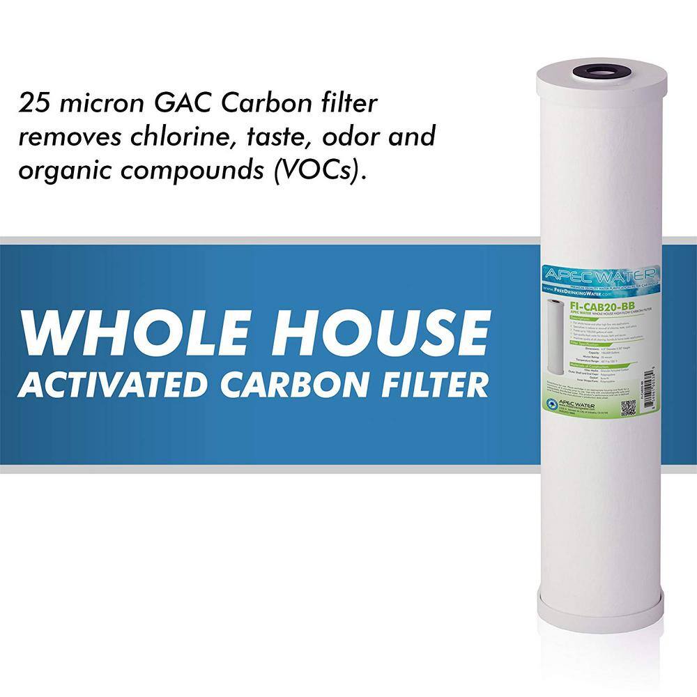 APEC Water Systems Whole House 1-Stage Water Filtration System High Capacity Carbon For All Purpose CB1-CAB20-BB