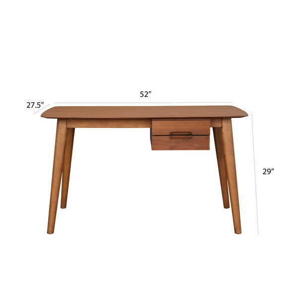 29 H x 27.5 W x 52 D Walnut Mid Century Modern Wri...