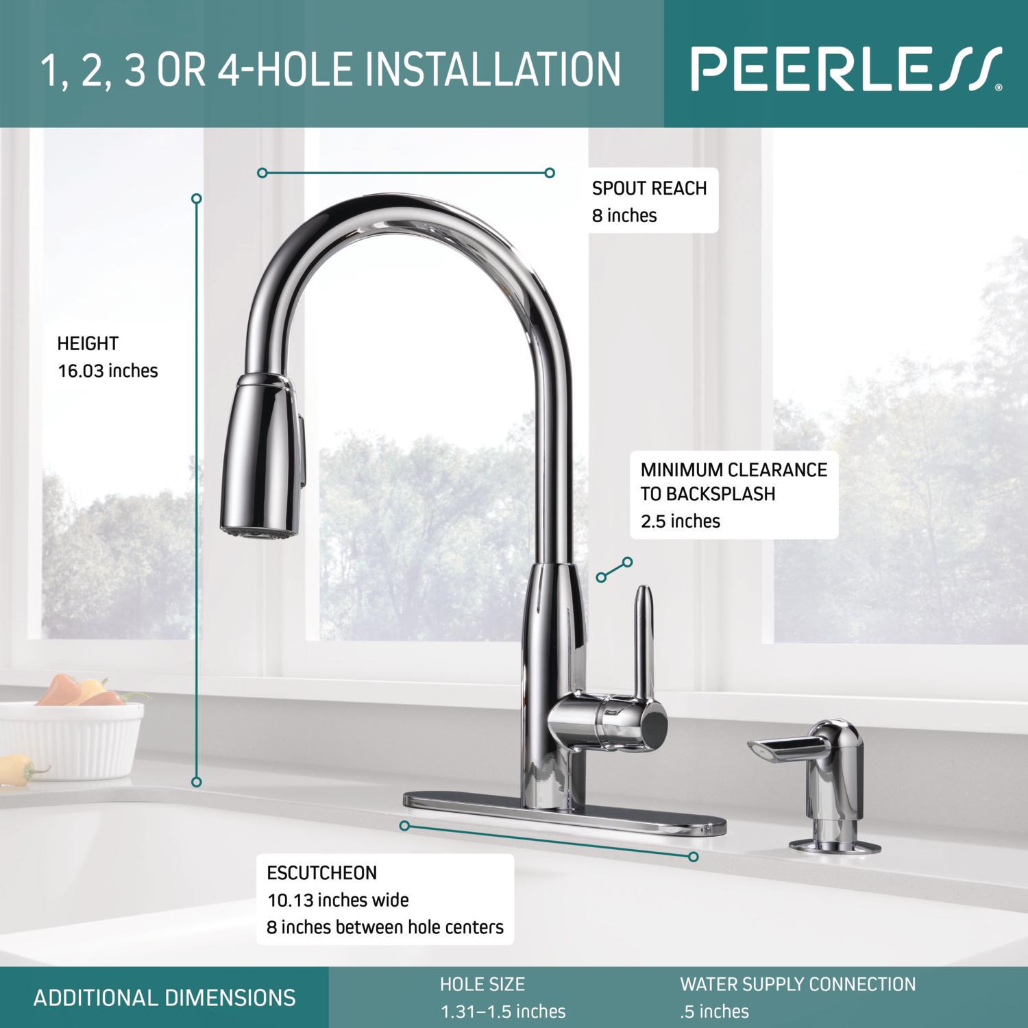 Peerless Core Kitchen Single Handle Pull-Down Faucet in Chrome P88103LF-SD-L