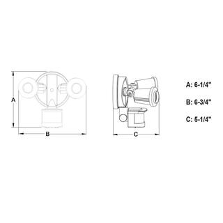 dualux White Motion Sensor Dusk to Dawn Outdoor Security Flood Light - 2 Adjustable Light Heads - 4 Modes T0692