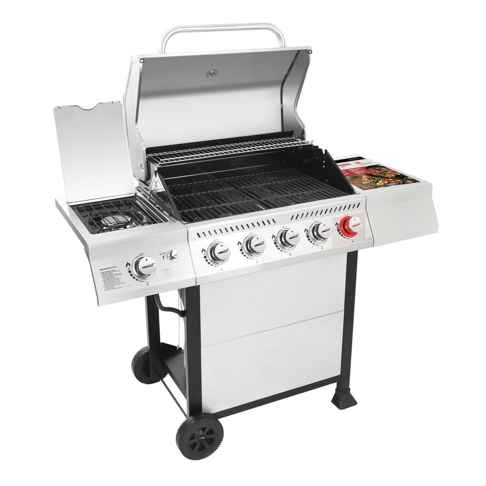 Royal Gourmet 5-Burner Propane Gas Grill in Stainless Steel with Sear Burner and Side Burner GA5401T