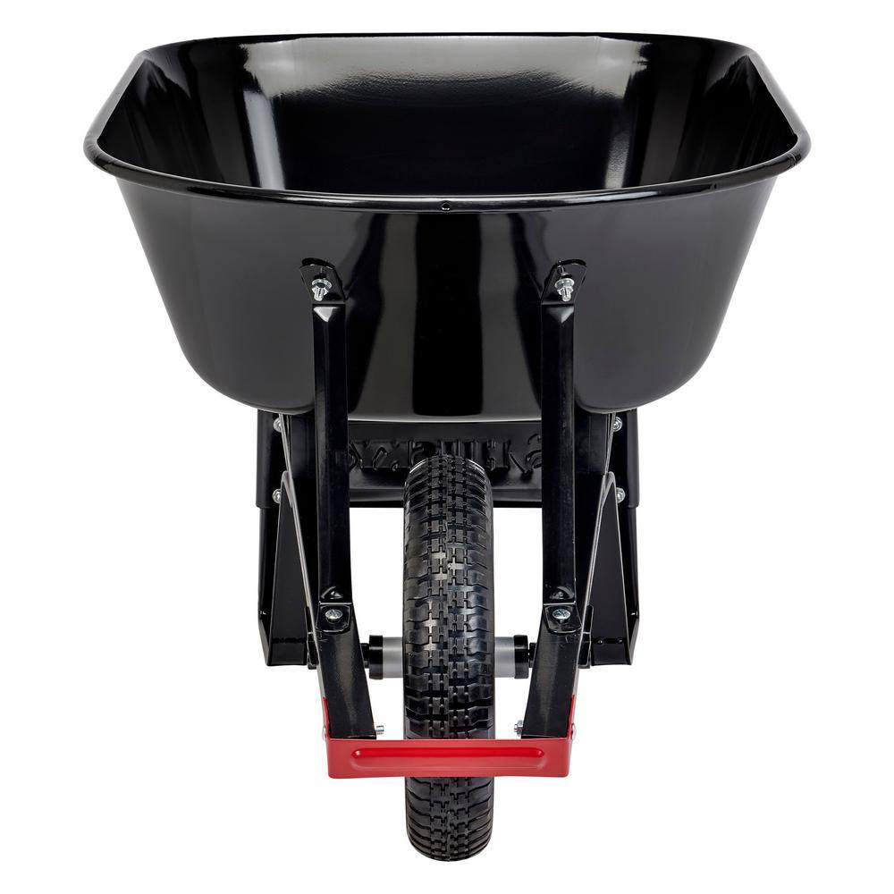 Husky 6 cu. ft. Steel Wheelbarrow with Flat Free Tire HWB3016