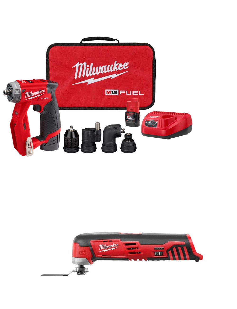 MW M12 FUEL Installation Drill/Driver Kit and Multi Tool Bundle 2505-22-2426-20 from MW