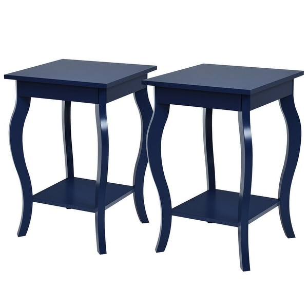 Gymax Set of 2 Accent Side Table Sofa End Table Nigh stand Coffee - See Details