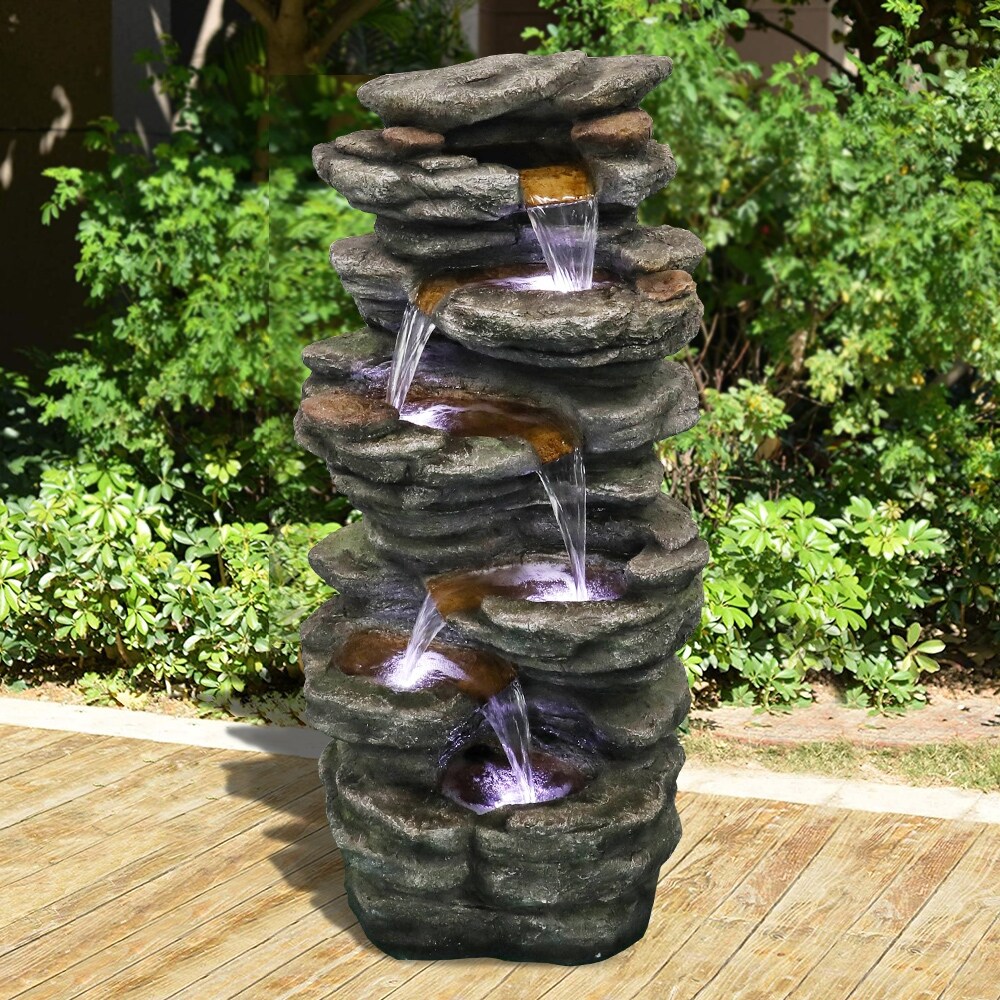 40 inch Cascading LED Waterfall Fountain
