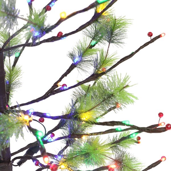 Puleo International 6 ft. MultiColor Prelit Twig Tree