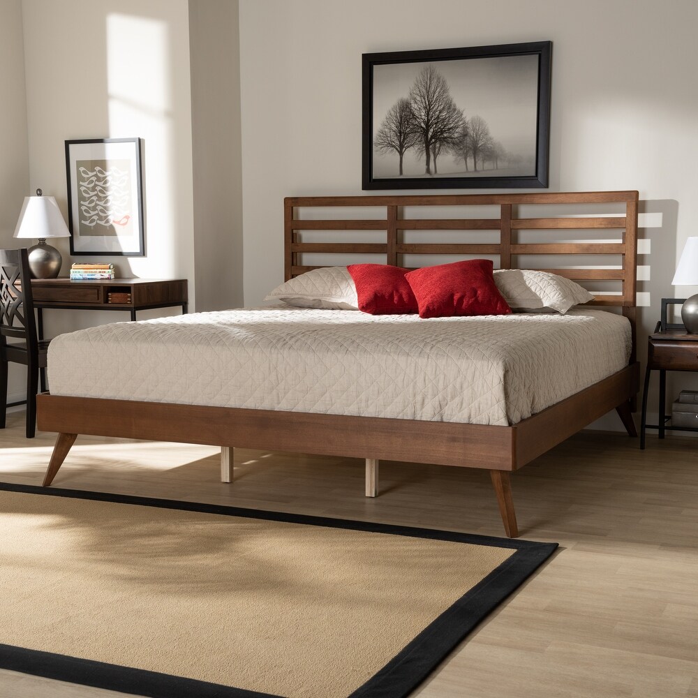 Shiro Mid Century Modern Wood Platform Bed