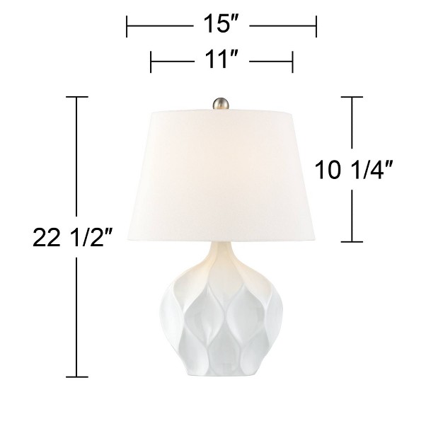 High White Glaze Geometric Ceramic Oval Shade For Bedroom Living Room Bedside Office