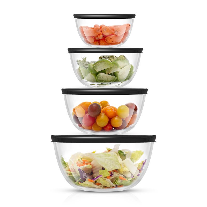 JoyFul 4-Piece Glass Mixing Bowl With Lids Set