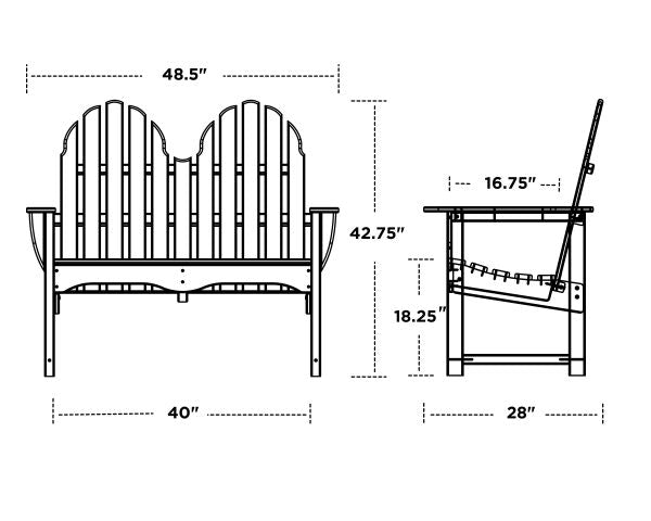 Polywood Classic Adirondack 48 Bench ADBN-1