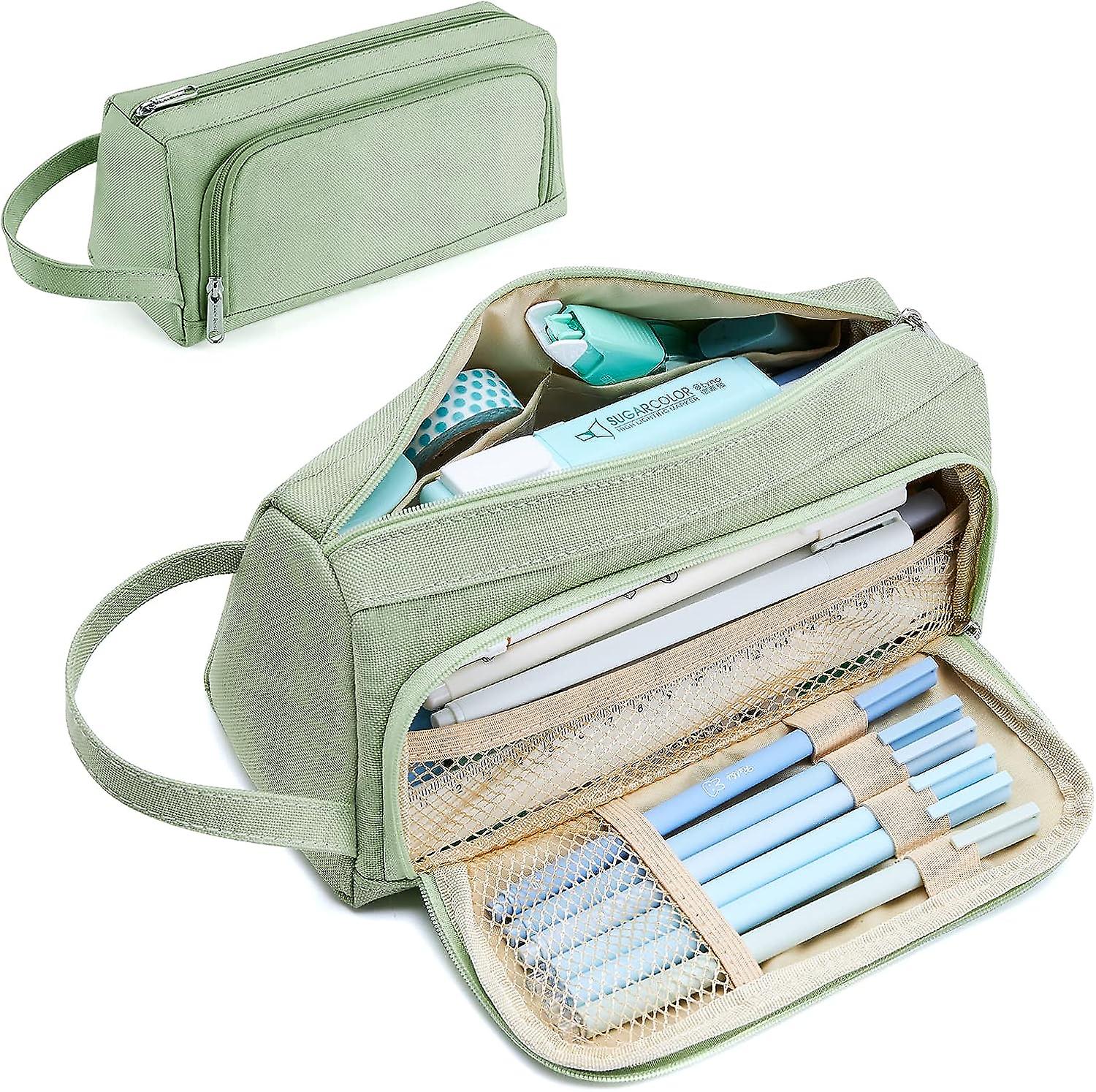 Large Capacity Pencil Case，high Capacity Pencil Pouch Bag Pouch Holder Box Organizer For Adults-grass Green