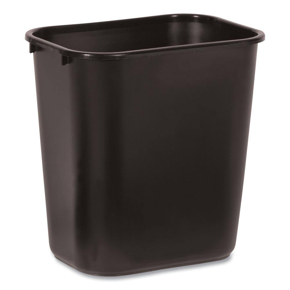 Rubbermaid Commercial Products 7 Gal. Black Plastic Rectangular Deskside Trash Can RCP295600BK