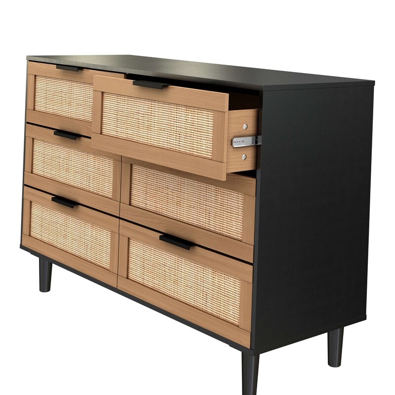 6 drawers Rattan dresser Rattan Drawer