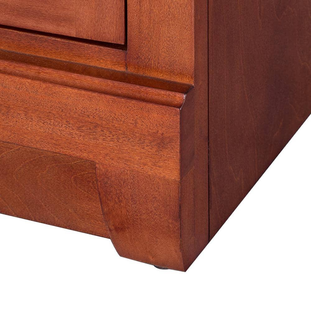 Home Decorators Collection Naples 30 in W x 2163 in D Vanity Cabinet Only in Warm Cinnamon with Right Hand Drawers