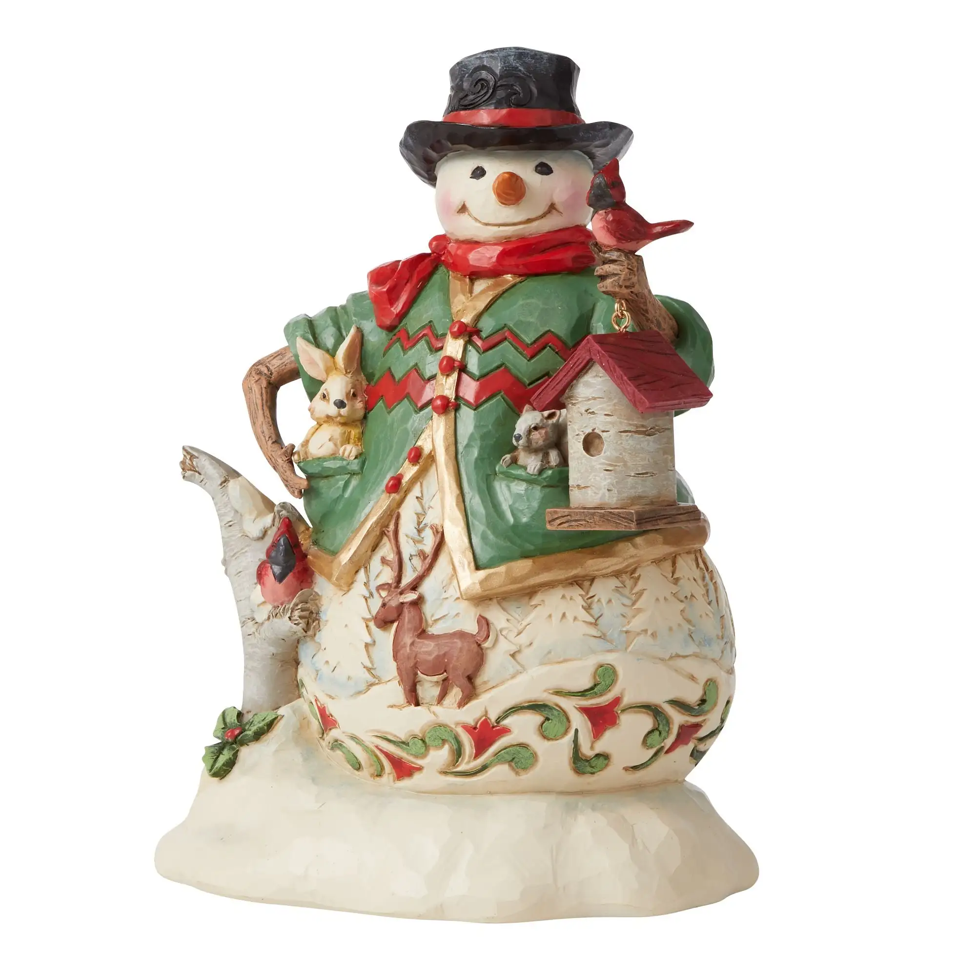 Snowman with Birch Birdhouse