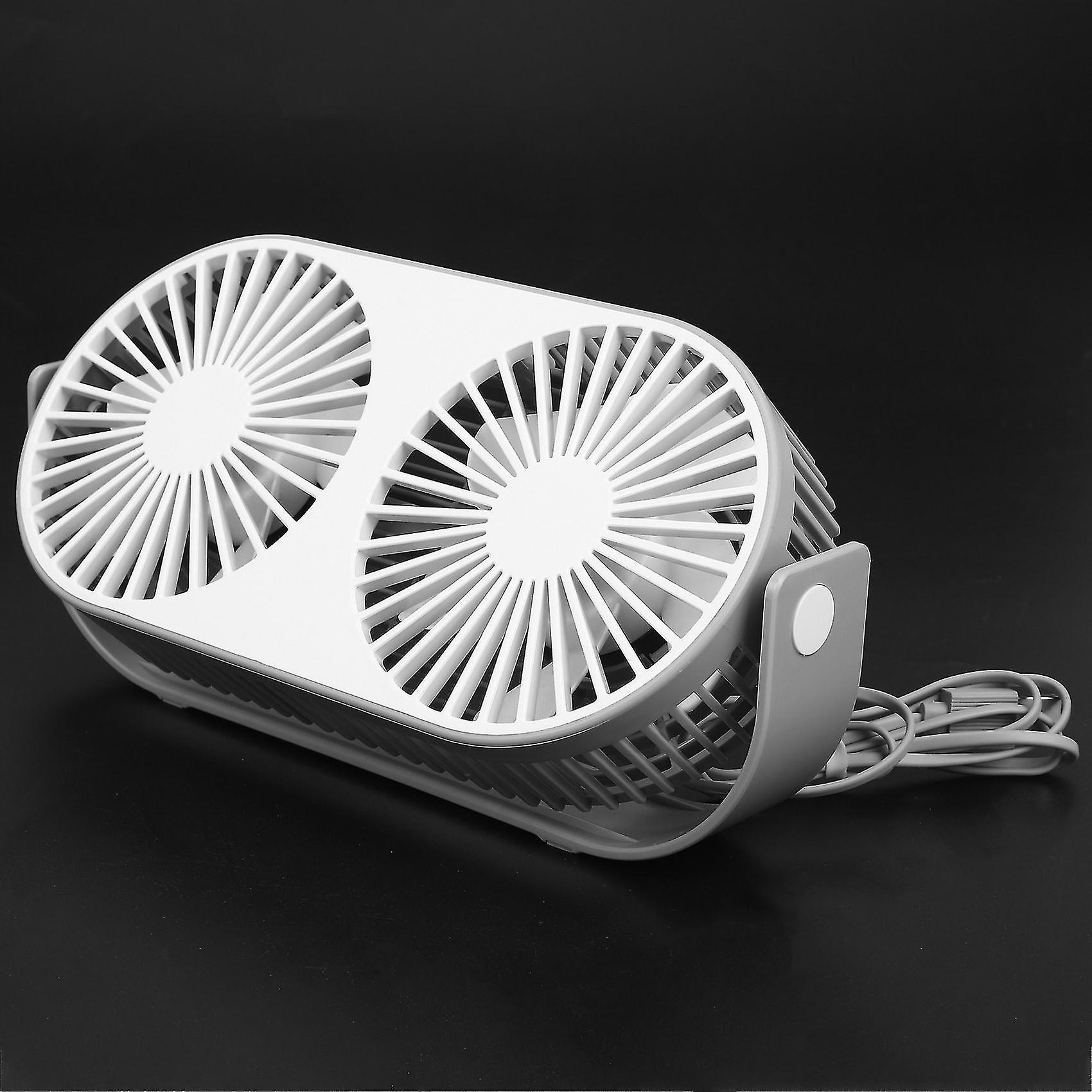 2x Desk Fan Dual Fan With Aromatherapy Three Speed Night Lamp Usb Fan Desktop Air Cooling For Offic