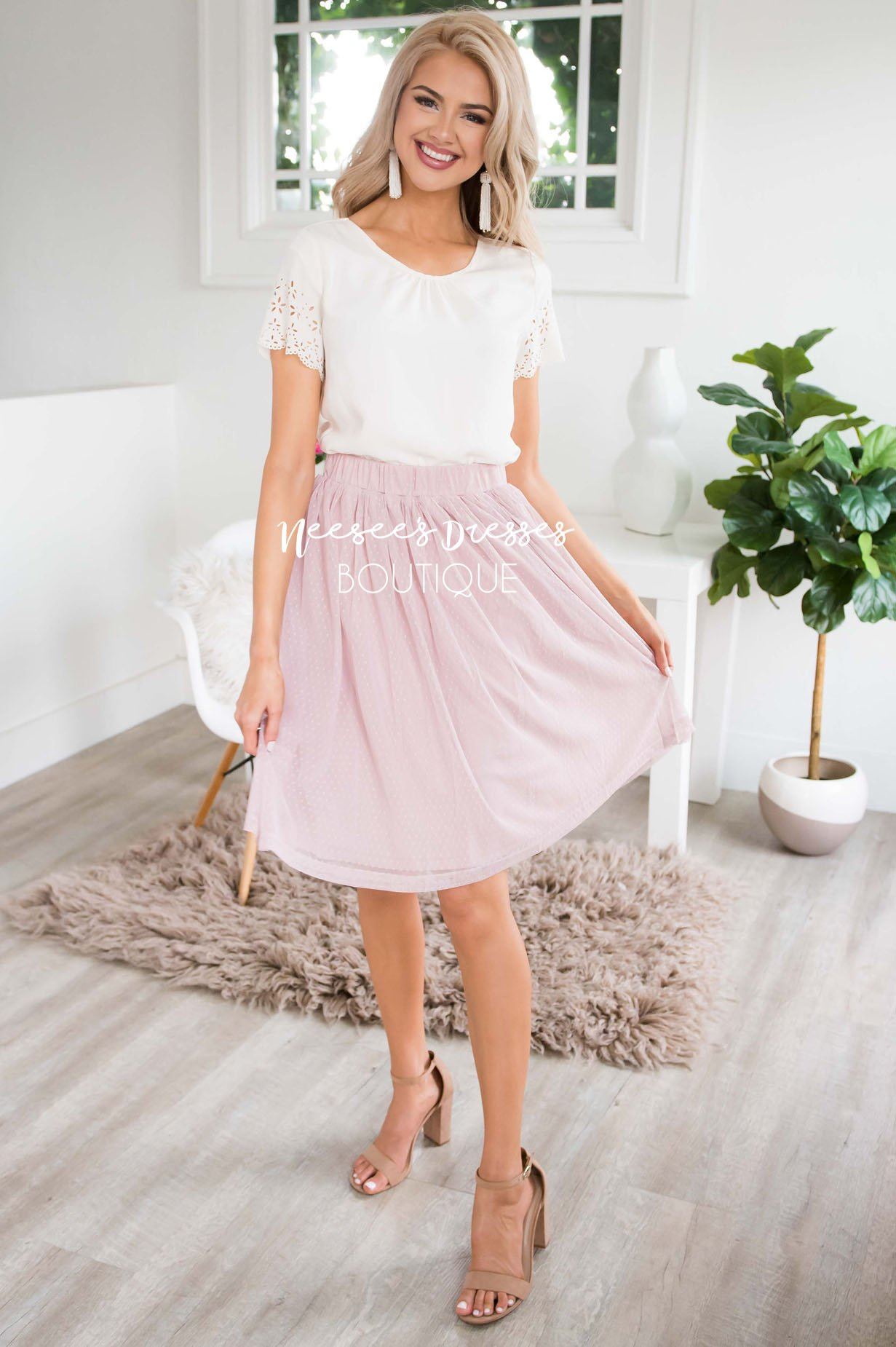 Pink Dotted Tulle Skirt