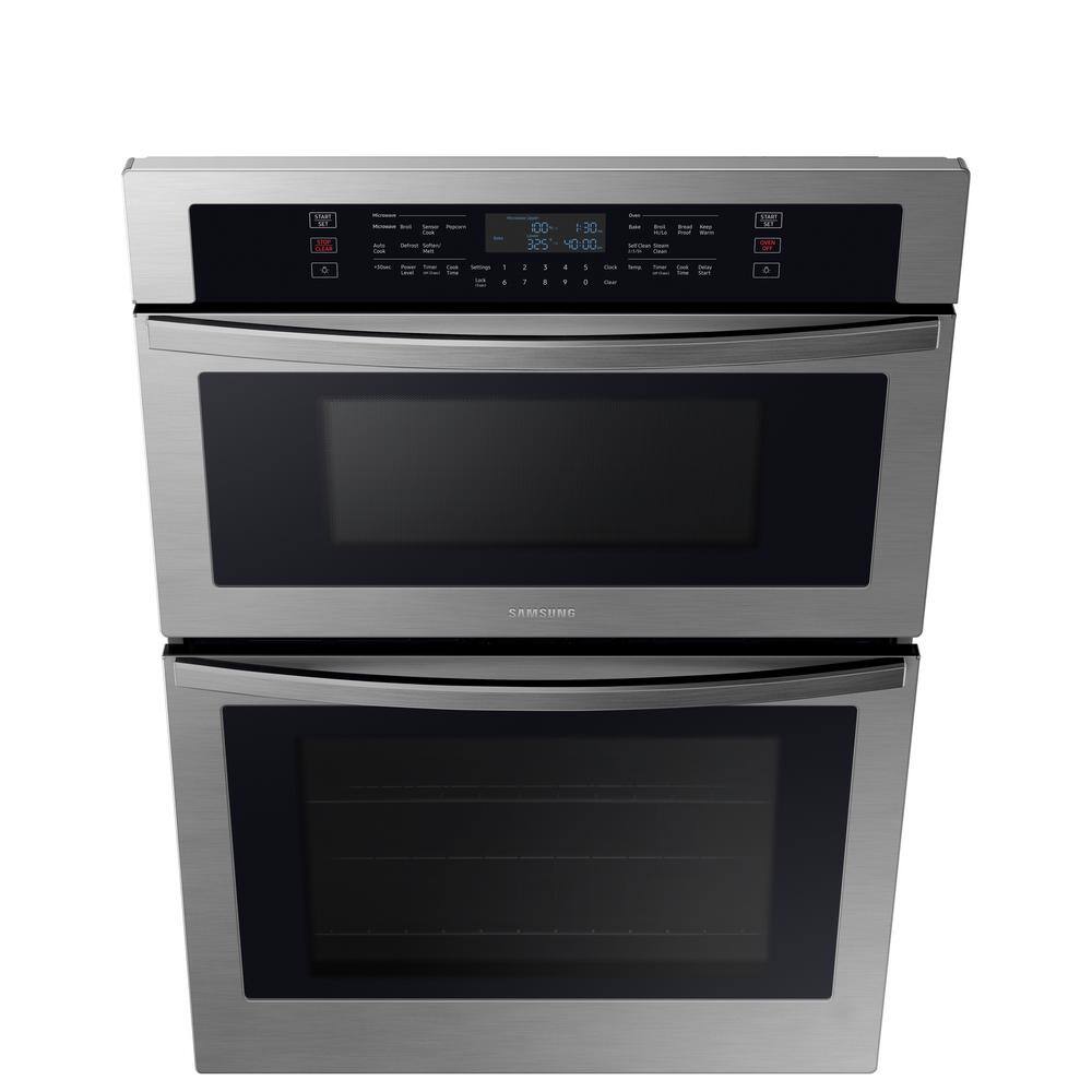  30 in. 1.95.1 cu. ft. Wi-Fi Connected Electric Microwave Combination Wall Oven in Stainless Steel NQ70T5511DS