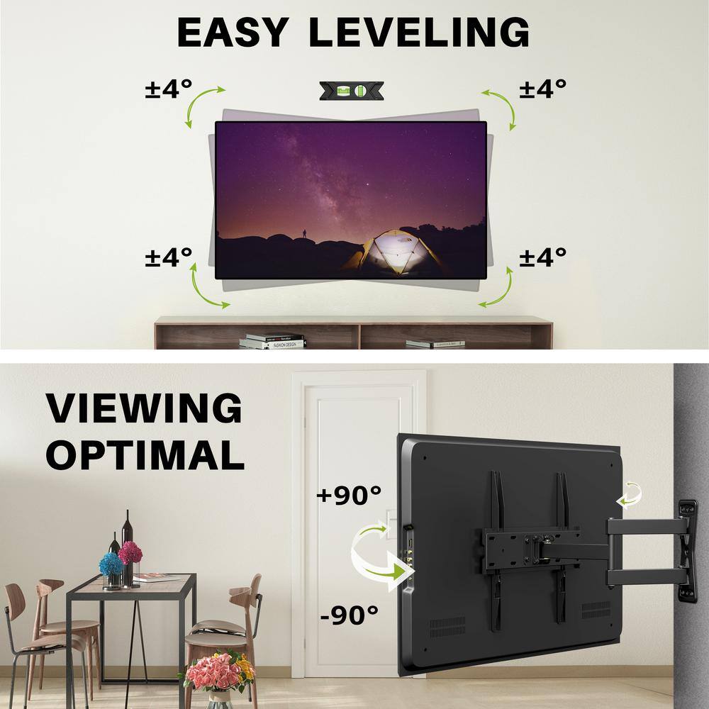 USX MOUNT Medium Full Motion TV Mounts for 26 in. to 55 in. Flat Screen LEDLCD OLED 4K TVs HMM010