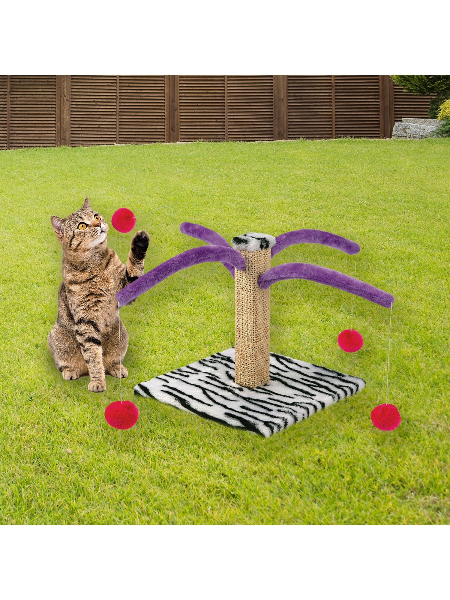 Cute Cat Tree Toy - Cat Scratching Post, Cat Stand, Jute Scratch Pad