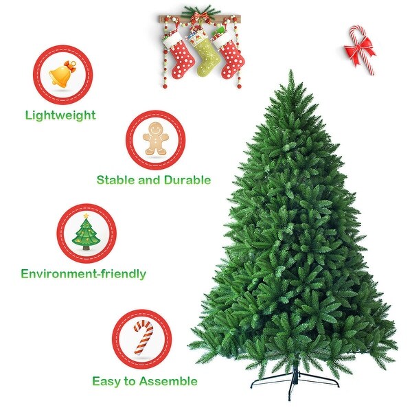 Gymax 5ft 600 Hinged Tips Artificial Christmas Fir Tree Patio Home