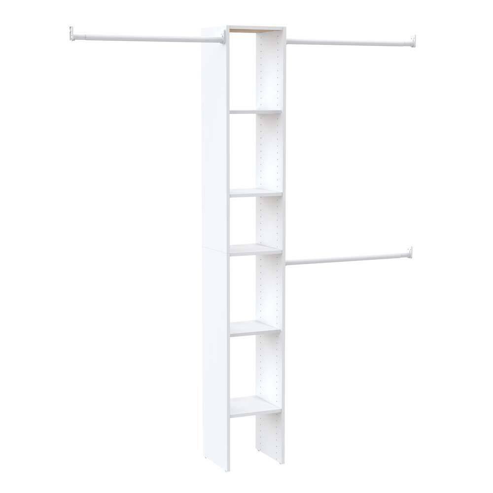 ClosetMaid Selectives 12 in. W White Custom Tower Wall Mount 6-Shelf Wood Closet System 7033