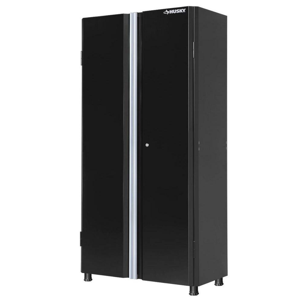 Husky Ready-to-Assemble 24-Gauge Steel Freestanding Garage Cabinet in Black (36 in. W x 72 in. H x 18 in. D) G3602T-US