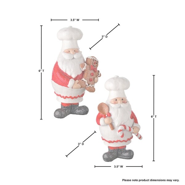 6 Resin Candy Maker Santa Set of 2