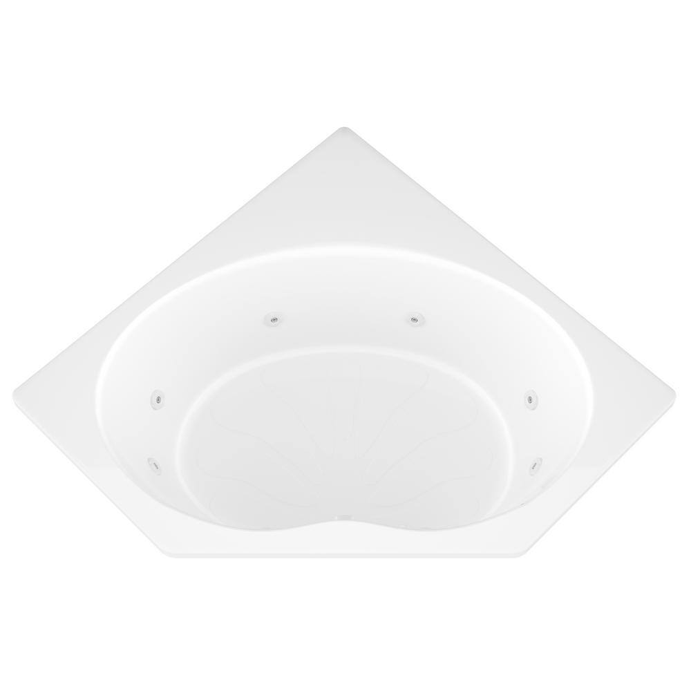 Universal Tubs Carnelian 5 ft. Center Drain Whirlpool Tub in White HD6060EWL