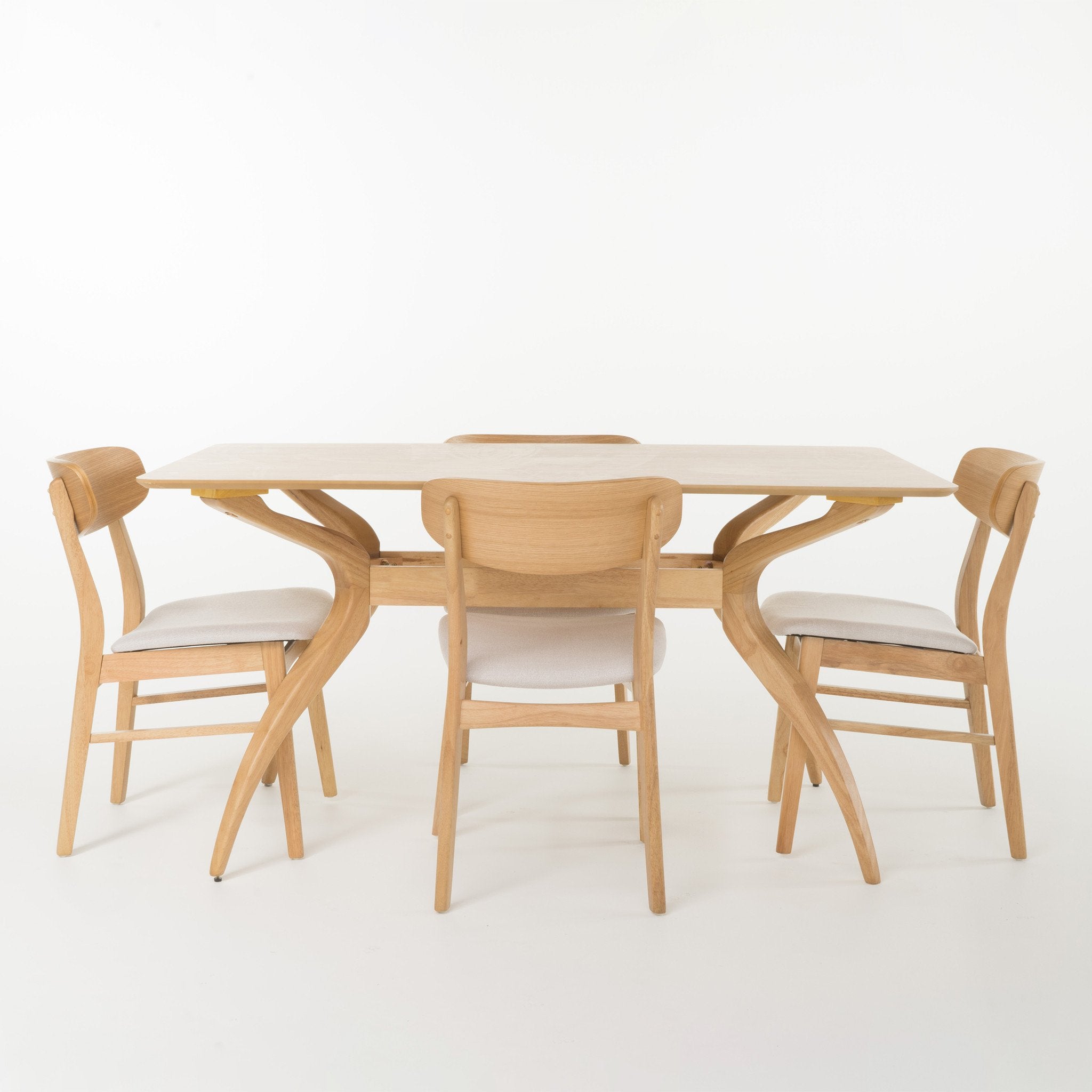 Lucille Mid-Century Modern 5 Piece Dining Set