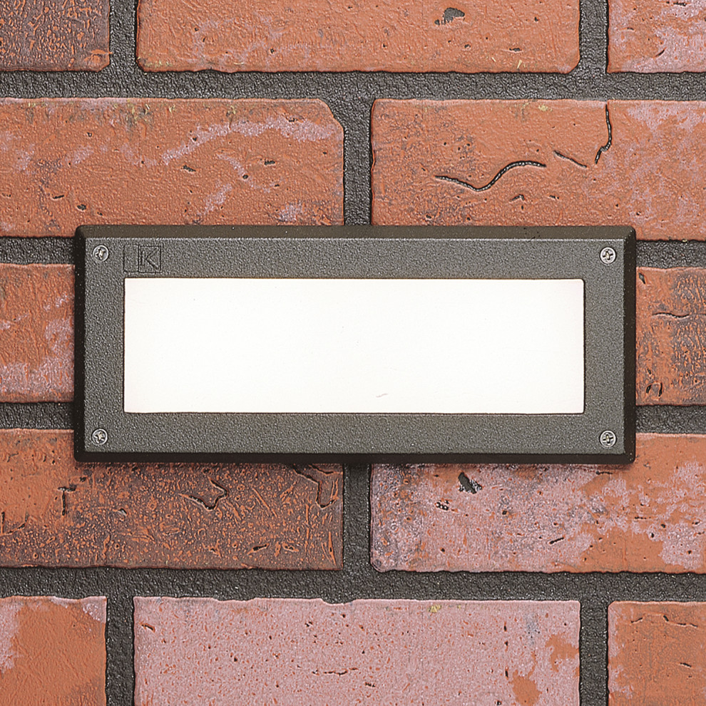 Kichler 15774AZT30R LED Deck Brick Light  Textured Bronze Finish   Transitional   Deck Lighting   by Ultra Design Center  Houzz