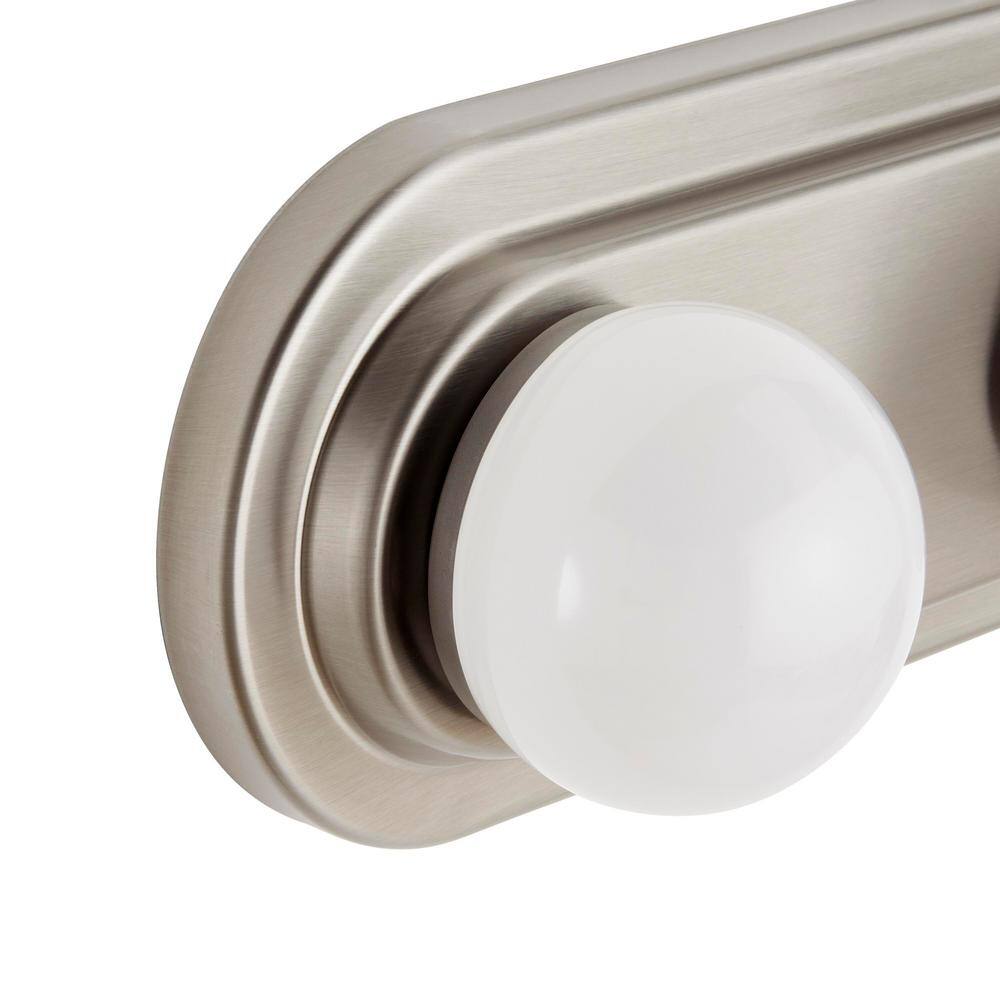 Hampton Bay Midford 3-Light Brush Nickel LED Bathroom Vanity Light Bar 59003-SN