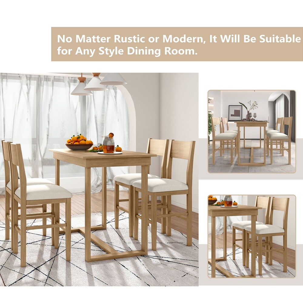 5 Piece Dining Table Set with 1 Rectangular Dining Table and 4 Chairs