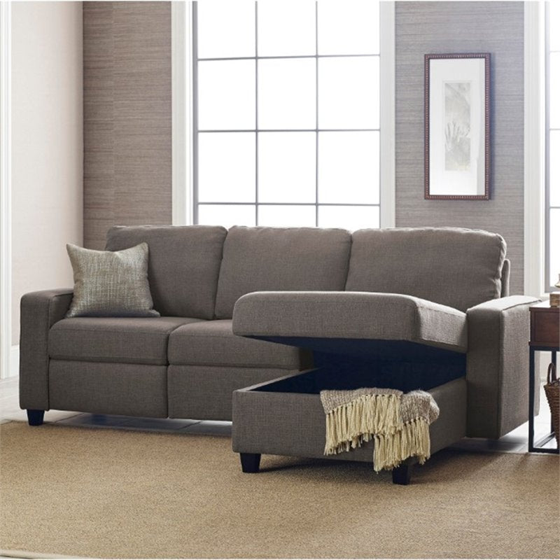 Pemberly Row Right Facing Reclining Sectional in Gray