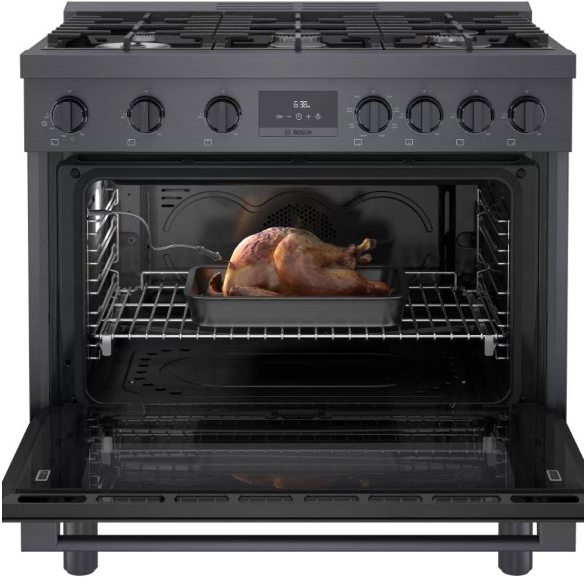 Bosch 36-inch Freestanding Dual Fuel Range with European Convection Technology HDS8645C