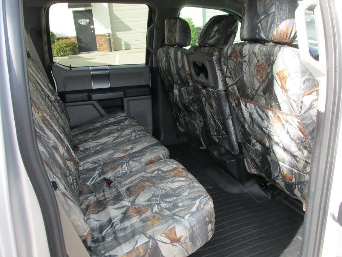 Durafit Seat Covers made to fit， FD81 XD3 C 2015-2019 F150/F550 Camo Endura and for 2015-2019 Ford F150 Super Crew Front and Rear Seat Cover Set.