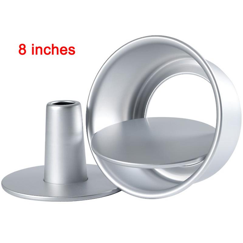 6/8 Inch Aluminum Alloy Round Hollow Chiffon Cake Mold Food Cake Pans Baking Mould With Removable Bottom For Kitchen