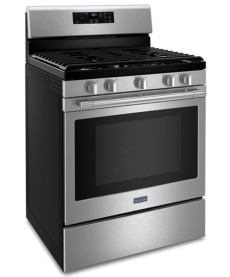 Maytag 5 Cu. Ft. Fingerprint Resistant Stainless Steel Gas Range With Air Fryer And Basket