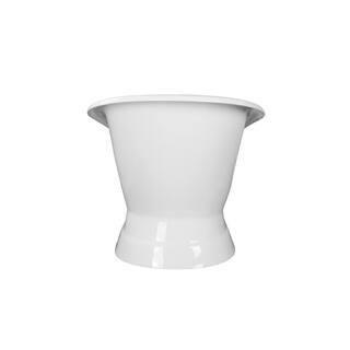 67 in. Cast Iron Double Slipper Pedestal Flatbottom Bath Tub in White HVCTND673128