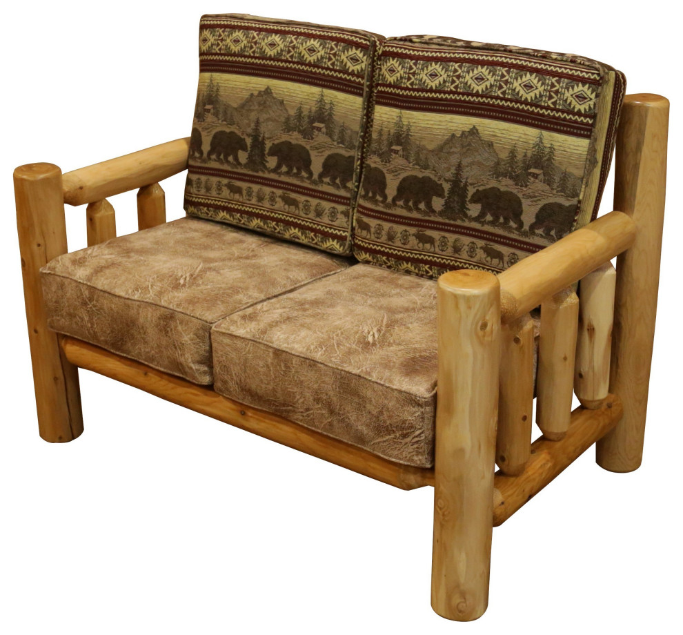 White Cedar Log Santa Fe Loveseat   Rustic   Loveseats   by Furniture Barn USA  Houzz