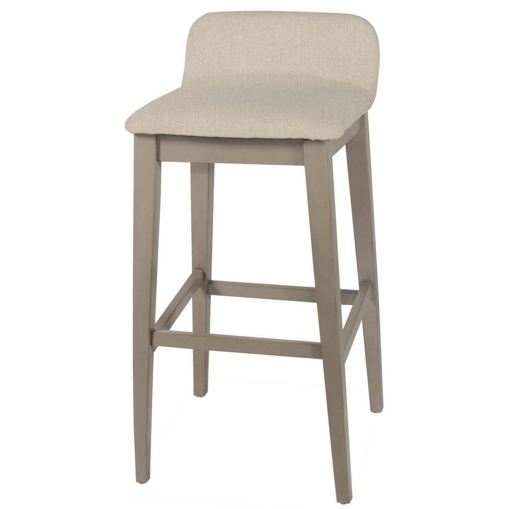 Hillsdale Furniture Maydena 30.25 in. Non-Swivel Bar Distressed Gray Stool 4741-830