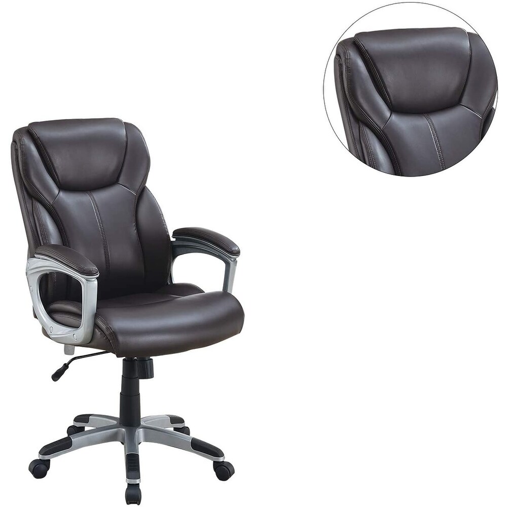 Office High Back Leather Chair Ergonomic Height Adjustable Desk Chair Executive Conference Task Chair with Lumbar Support