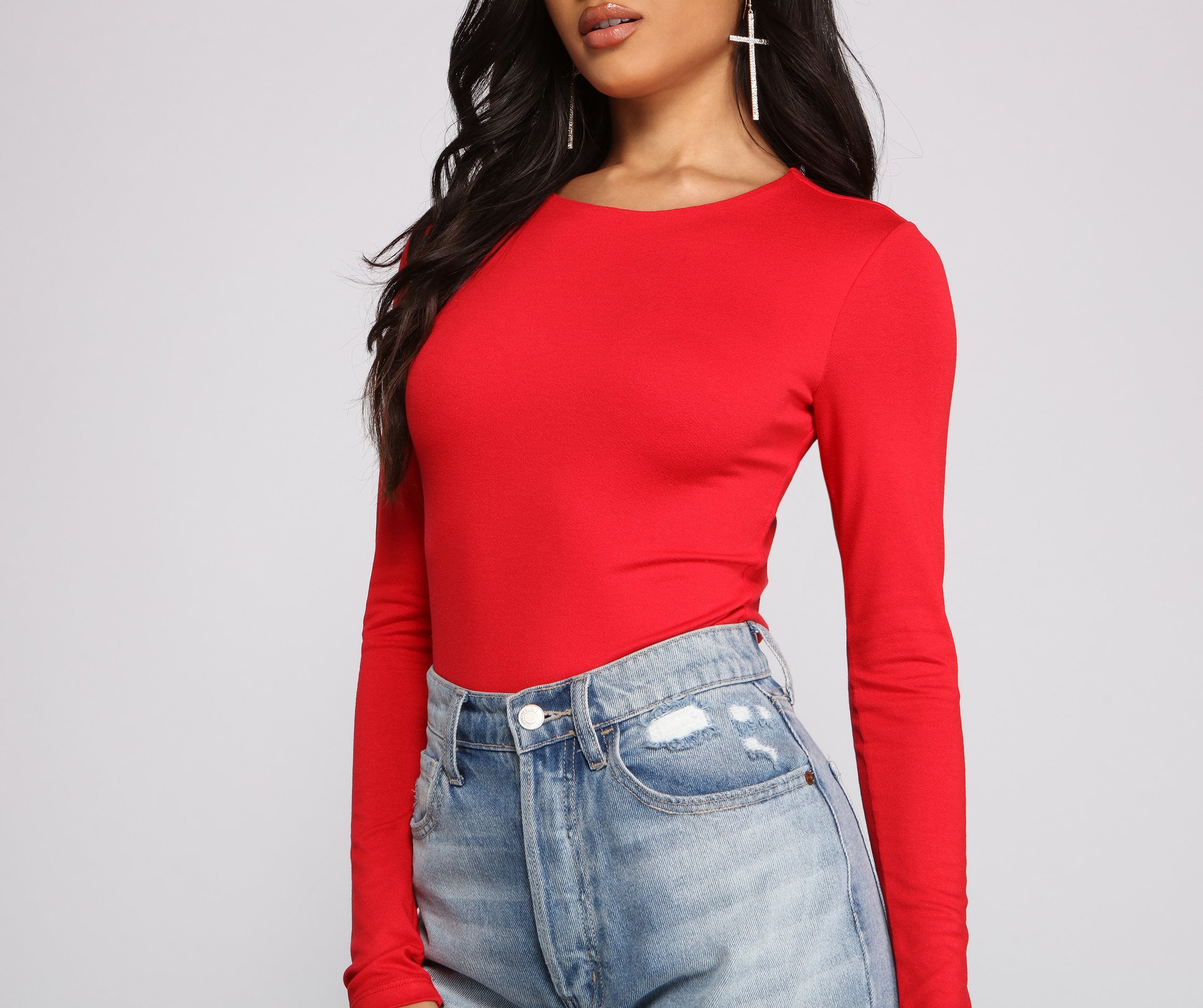 Long Sleeve Crew Neck Basic Bodysuit