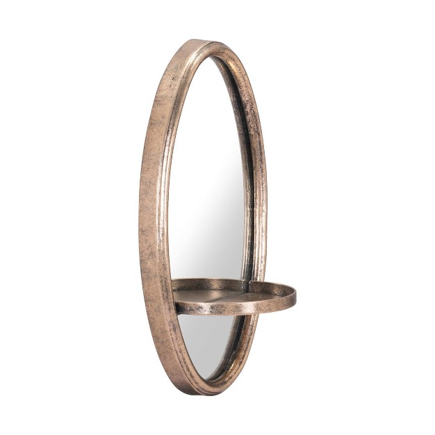 Luxe Oval Mirrored Shelf Gold