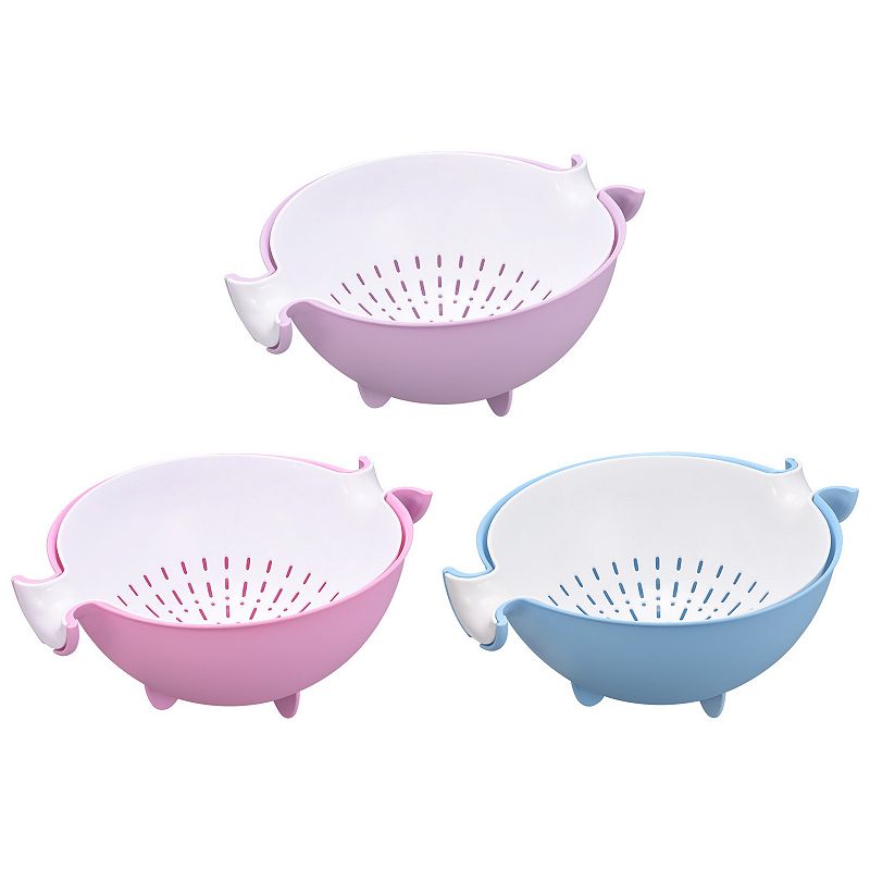 Kitchen Strainer Colander 3PCS， Plastic Food Strainer