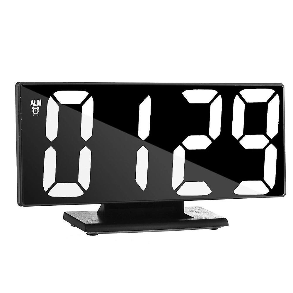 Led digital display table mirror alarm clock